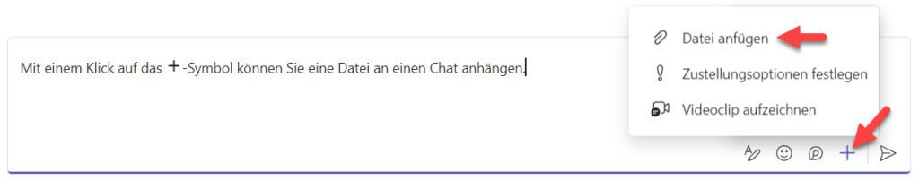 Dateien im Chat hochladen