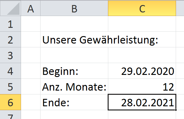Excel verarbeitet verschiedene Eingabeformate