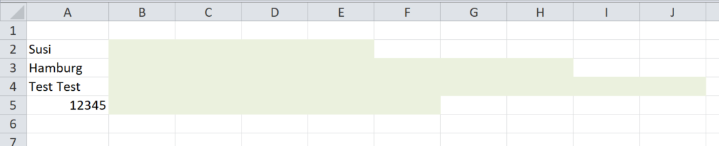 In die farbigen Zellen wird die Excel-Formel kopiert