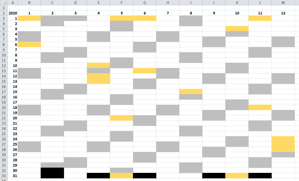 Excel Kalender