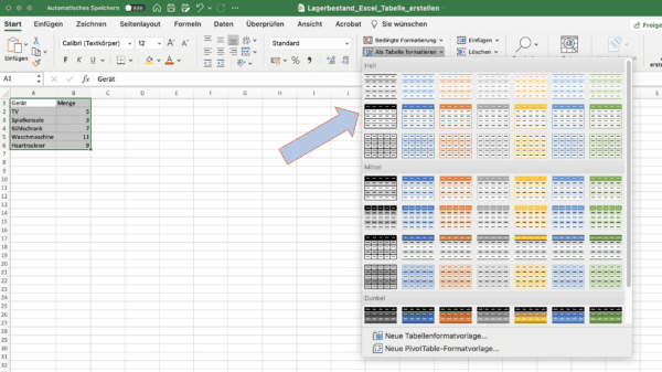 Excel Tabelle MS Excel Tabellen Erstellen