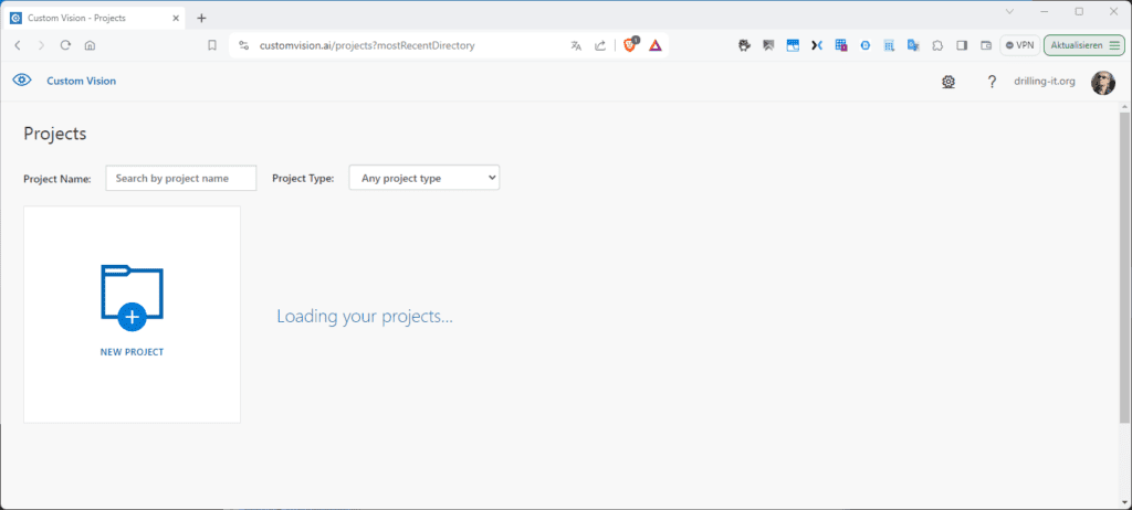 neues Custom-Vision-Projekt