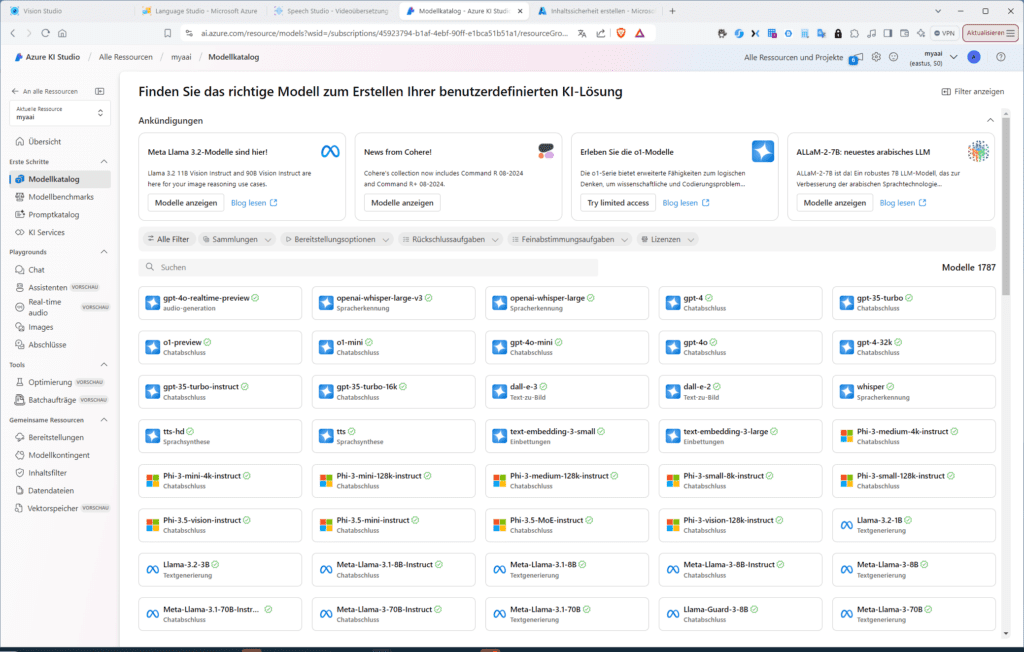 neues vereinheitlichtes Azure-AI-Studio