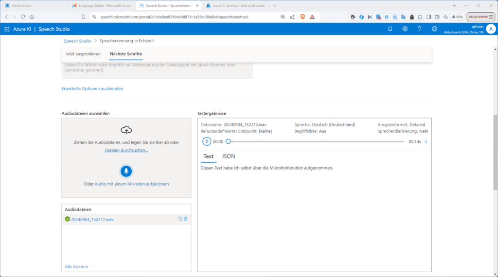 speech studio spracherkennung