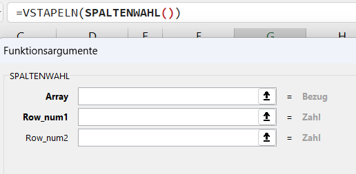 Wähle die Spalten aus